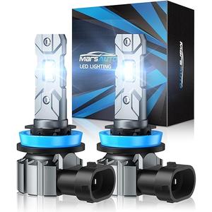 Marsauto H11/H8/H9 Bulbs, 30000LM Super Bright, 1:1 MINI Design H11 Bulbs, 3 MIN Plug and Play, Non-Polarity Fog Bulbs, 60000+ HRS Ligespan, IP68, Pack of 2
