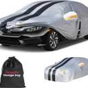 10 Layers Sedan Car Cover Custom Fit for Honda Civic(1973-2025), 100% Waterproof All Weather for Automobiles, Gift with Towel, Heavy Duty Car Covers for Rain Sun UV Protection with Door Zipper.