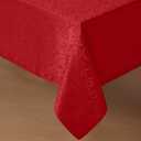 Romanstile Red Christmas Rectangle Tablecloth - Waterproof Jacquard Curly Floral Decorative Table Cloth, Heavy Weight Damask Fabric Table Cover for Dining/Party/Holiday - 60 x 84 Inch
