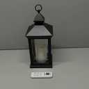 Lanterns Decorative Indoor & Outdoor- Black Candle Lantern, 13.3in Waterproof LED Lantern for Patio & Porch, Battery-Powered Hanging Vintage Lanterns with Timer for Weddings, Transparent