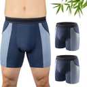 Carer Mens Incontinence Underwear for Bladder Leak Protection 80ML Incontinence Underwear for Men Washable Breathable Leak Proof Underwear for Men Urinary Incontinence Boxer Shorts (2 Blue, XL)