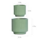 Puoyikt Ceramic 4.9+6.3 inch Planters, Modern Home and Office Flowerpot, Indoor and Outdoor Flowerpot with Drainage Hole (Grayish Blue)
