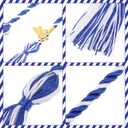 2 x Woanger 8 Pcs Blue and White Graduation Cords 67 Inch Honor Cords with Tassel and 2026 Year Charm Graduation Decoration for College Students Bachelor Master Doctor Grad Decor