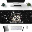 It's Trash Can Not Trash Cannot Desk Pad Cute Black Desk Mat Gaming Screaming Possum Mouse Pad Black Desk Matt for Desktop Keyboard Mouse Desk Mat with Stitched Edges Rubber Computer pad 31.5x11.8in