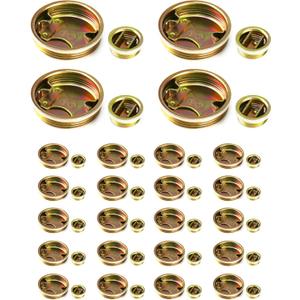QWORK Steel Drum Bung Plug Set, 24 Piece 2" and 24 Piece 3/4" Bung Caps for 55 Gallon Barrels and Drums