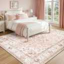 CAPALOCA 7x9 Washable Nursery Girls Low Pile Area Rug Pink