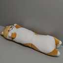 Long Cat Plush Pillow Soft Cat Hugging Pillow Stuffed Animal Pillow Cute Kitty Sleeping Throw Pillow Gift for Kids(70cm/27.55inch,Yellow