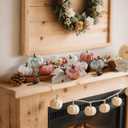 3 x Artmag 25 PCS Pumpkin Decor Set, Artificial Fabric Pumpkins Decor with Acorns, Pinecones, Berries, Maple Leaves for Fall Halloween Thanksgiving Decorations Home Table (Style 6)