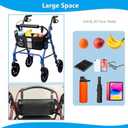 Upgraded Walker Basket Walker Accessories with Cup Holder, Fit for Walker and Roller Walker Baskets Most Walkers- Folding Walker,High-Capacity & Anti-Tip Base-Ideal Elderly Gift for Home