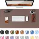 YSAGi Leather Desk Protector, Office Mat, Large Mouse Mat, Non-Slip PU Leather Blotter, Laptop Pad, Waterproof Writing Pad for Office and Home (Chocolate, 31.5" x 15.8") (31.5" x 15.8", Chocolate)