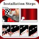 2 x 5x3ft Car Black White Grid Red Birthday Themed Backdrop Racing Flag Red Photography Background for Boys Kids Happy Birthday Party Banner Photo Booth Props with Racetrack Carpet Runner