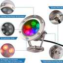 LED Pond Light Submersible Waterfall Fountain Underwater Light 18W 12V AC with RGB Color Changing by Remote for Outdoor Home Garden Patio Pond