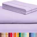 LuxClub 4 PC Queen Sheet Set, Breathable Luxury Bed Sheets, Deep Pockets 18" Wrinkle Free Cooling Sheets Machine Washable Hotel Bedding Silky Soft - Lavender Queen
