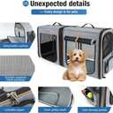 Lekereise Large Cat Carrier for 2 Cats, 2-in-1 Cat Travel Carrier with Litter Box, (17.7" x2) x16.5"x13" Pet Carrier with Zipper Locks for Moving Across The Country (No Hammock) - Grey