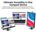 Jhcztrk 15.6 Inch Portable Monitor, FHD 1080P IPS 100% sRGB Full Function USB-C Ultra Slim Metal Bezel External Travel Screen with Stand & Carry Bag for Laptop Mac PC Phone PS4 PS5 Xbox Switch