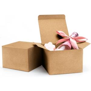 ValBox 5x5x3.5 Brown Gift Boxes, 20 PCS Gift Boxes with Lids for Presents, Small Bridesmaid Box for Gifts, Wedding, Crafting, Recyclable, Easy Assemble Cardboard Boxes (1 Count (Pack of 20))