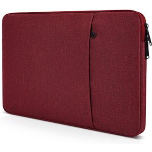 Laptop Sleeve Case 17 inch, Padded Shockproof Protective Carrying Bag for HP 17.3 Laptop/Pavilion 17/ Envy 17, 17.3-in Water-Resistant Computer Bag Cover with Accessory Pocket -Wine Red