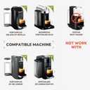 Stainless Steel Reusable Coffee Pod Compatible with Nespresso Vertuo Vertuoline Machines,230ml (8oz) Mug Size Refillable Capsule Kit with Spoon,Brush & 5 Silicone Rings, Eco-Friendly