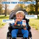 Universal Stroller Snack Tray, 3-in-1 Detachable Cup and Snack Holder with Silicone Arms, Separating Silicone Sleeve Set, Dishwasher-Safe Baby Stroller Accessory