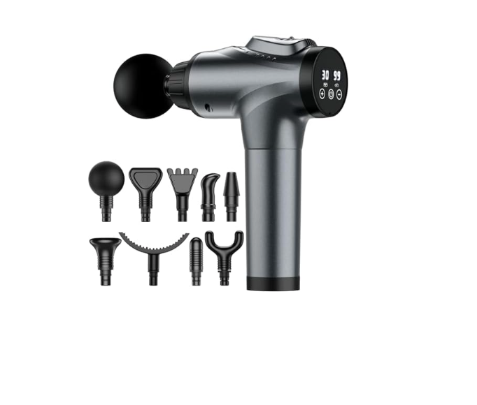 Massage Gun, Muscle Massage Gun for Athletes Handheld Electric Deep Tissue Back Massager, Percussion Massage Device for Pain Relief with 30 Speed Levels 9 Heads,Father's Day Gifts