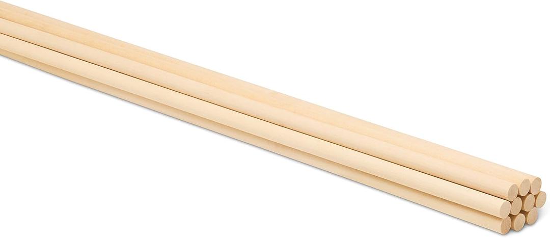 Dowel Rods Wood Sticks Wooden Dowel Rods 3/8 x 48 Inch Unfinished Hardwood Sticks for Crafts and DIYers 10 Pieces by Woodpeckers
