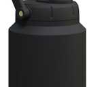 Asobu Mini Stainless Steel Double Walled Vacuum Insulated 33 Ounce Jug With Full Hand Easy Carry Handle and Pop Up Straw Water Bottler(Black)