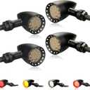 Universal Front Rear LED Turn Signals Motorcycle Brake Taillights 12V Bullet Running Lights Compatible with Harley Sportster Kawasaki Honda Yamaha Suzuki (Amber/Red/White)