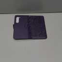 Wallet Case for Galaxy S23, [RFID Blocking] 3 Card Holder Stand with Credit Card Slot PU Leather Magnetic Protective Flip Cover for Galaxy S23 (Dark Purple)