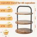 Aminigram 2 Pack Wooden Cupcake Stand, 3 Tier Large Cupcake Tower Stand 50 Cupcakes, Dessert Stand Cupcake Display Stand Cupcake Tower for Party, Wedding, Birthday, Halloween, Farmhouse Decor