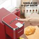 Tastyle Single Serve Coffee Maker with Built-in Detachable Milk Frother, Iced and Hot Coffee Machine for K Cup & Grounds, 40oz Removable Water Reservoir, 6 Cup Sizes, Fits 7.3" Travel Mug, Red