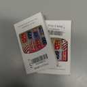 4th of July Press on Nails Independence Day Fake Nails Short Square False Nails with Star and Blue Red Stripe Designs Patriotic Nails Glossy Acrylic Nails Fully Cover Stick on Nails for Women 24 Pcs