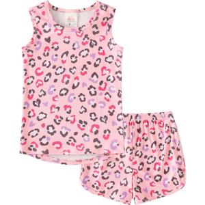 MyFav Big Girls Sleeveless Pajama Sets Cute Panda Polka Dot Sleepwear Loungewear