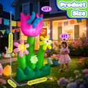 AerWo 6FT Spring Inflatable Outdoor Decoration Tulip Flower and Butterfly, Multi-Colored Flowers Easter Blow Up Yard Decorations, Inflatable Flowers with LED Lights for Spring Easter Summer Lawn Decor