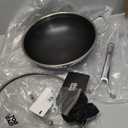 Hikaru 12.5 Wok Pan with Dual Honeycomb Wok Stainless Steel Wok Pan with Nonstick Coating, Frying Pans Cookware, Two Handles,Works with Induction ,Gas, Electric, Ceramic Furnace Stove, Without Lid