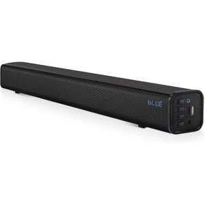 Pyle Home Theater Soundbar Speaker w/Bluetooth - Wave Base Streaming Tabletop Stand Mount TV Digital System with AUX/USB Port/Micro SD Input, Extended Bass Performance, Full Range Sound Reproduction