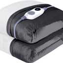 Westinghouse Heated Throw Blanket, Soft Flannel to Sherpa Electric Throw with 6 Heating Levels, 2-10 Hours Time Settings, Fast Heating, Machine Washable 50x60 Inch, Charcoal