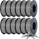 Kingroon PLA Filament,12 Rolls, Dimensional Accuracy +/- 0.02 mm, 12kg Spool(26.5lbs), 1.75 mm, Grey