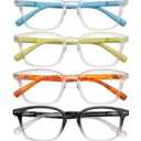 AQWANO 4 Pack Computer Reading Glasses Blue Light Filter Readers Glare Glasses for Men Women, +1.25