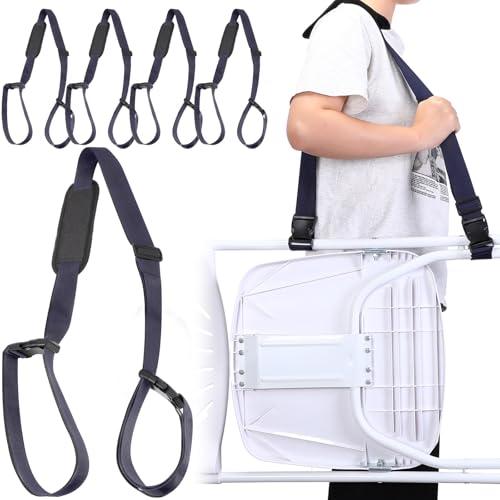 Sanwuta 5 Pcs Carry Strap for Beach Folding Chair, Adjustable Beach Chair Straps Shoulder Carrying Straps for Folding Chair Umbrella Backpack Camping Picnics Outdoor Foldable Bikes (Navy Blue)