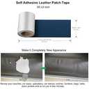 ILOFRI Self Adhesive Leather Repair Patch Tape 3x60 inch, Vinyl and Leather Repair Kit for Couches, Furniture, Car Seat, Boat Seat, Sofa, Vinyl Upholstery, Chair, Interior - Navy Blue