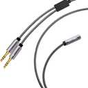 DUKABEL Long Headset Splitter Cable (4ft/1.2m), 3-Pole TRS Microphone(Male) & Audio(Male) to Single 4-Pole TRRS (Female) Jack Headphone Adapter/Crystal-Nylon Braided / 24K Gold Plated / 99.99% 4N OFC