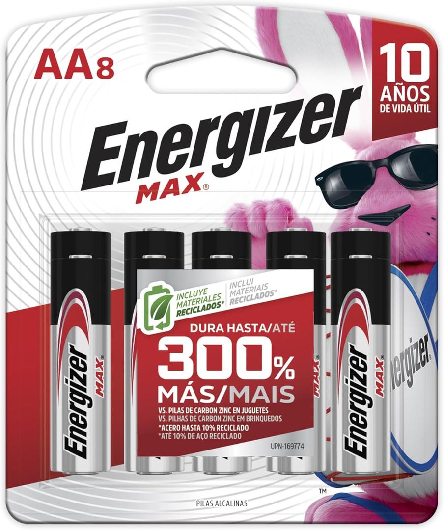 Eveready Energizer Max Alkaline AAA Batteries 8 ea, Silver (E92MP-8), 24 Pack