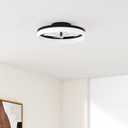 VOLISUN Low Profile Ceiling Fans with Lights and Remote, 19.7in Fandelier Ceiling Fan Flush Mount, 3000K-6500K Smart Bladeless LED Fan Light, Brown Modern Ceiling Fans with Lights for Bedroom