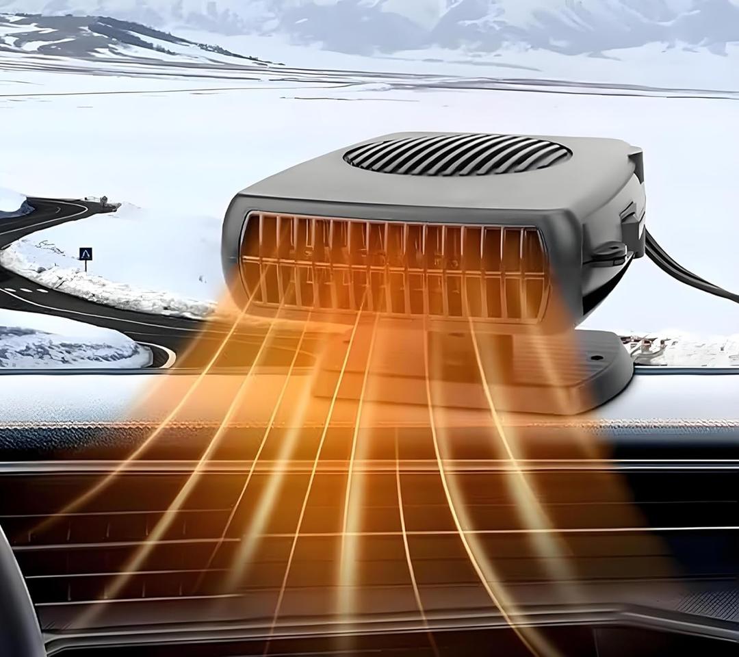 Car Heater, 12V 200W Portable Car Heater and Defroster, 2-in-1 Fast Heating Heater for Car Plug in Cigarette Lighter, 360 Car Windshield Defroster Suitable for Vehicles, Cars, RVs, and SUVs