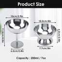 Hapivida 4Pcs Dessert Cups, Stainless Steel Reusable Serving Ice Cream Bowls Round Footed Sauce Bowls Yogurt Snack Candy Sundae Cup Wedding Birthday Party Decoration