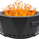 Smokeless Fire Pit Outdoor- 20 Inch Low Smoke Metal Fire Pits & Fireplaces for Outside with Carry Bag, Smokeless Wood Stove for Camping, Patio, Backyard, Garden, Picnic-L