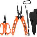 KastKing Cutthroat 7.5-inch Braid Scissors and Pliers Set - Saltwater Resistant Fishing Gear, Line Cutter, Hook Remover, Fishing Tool Set, Gift for Men