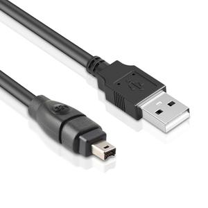 USB 2.0 Male to IEEE 1394 4Pin Male Adapter Convertor Cable Cord Firewire to USB for DCR-TRV75E DV,6FT