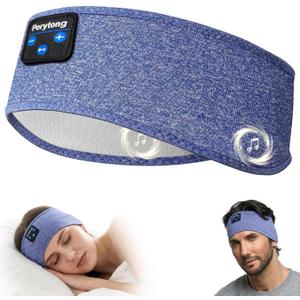 Perytong Sleep Headphones Bluetooth 5.4 Headband, Wireless Sleep Headphones for Side Sleepers, Over-Ear Headphones Sports Headband Eye Mask with Built-in Earphones for Sleeping Running Jogging Nap