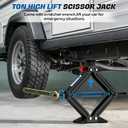High Lift Scissor Car Jack, 25" Lifting Height, 3T Heavy Duty Car Jack, 3/4" Hex Drive - Portable Scissor Lift Jack for SUV,UTV,Off-Road